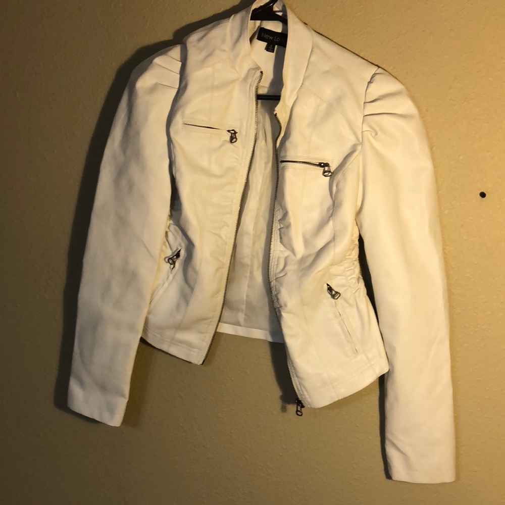 White faux leather jacket